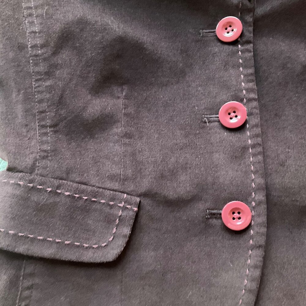 Penguin XS or 0 women Corduroy blazer/jacket Burgundy Preppy Old Money Y2K - Picture 7 of 10